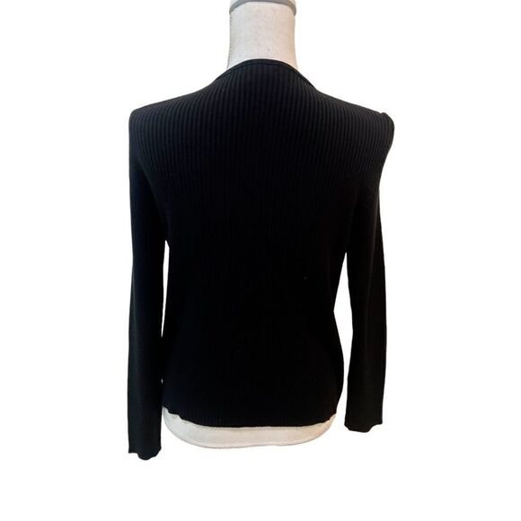 Escapade suede leather black sweater jacket twist closures chest pockets large - Picture 6 of 8
